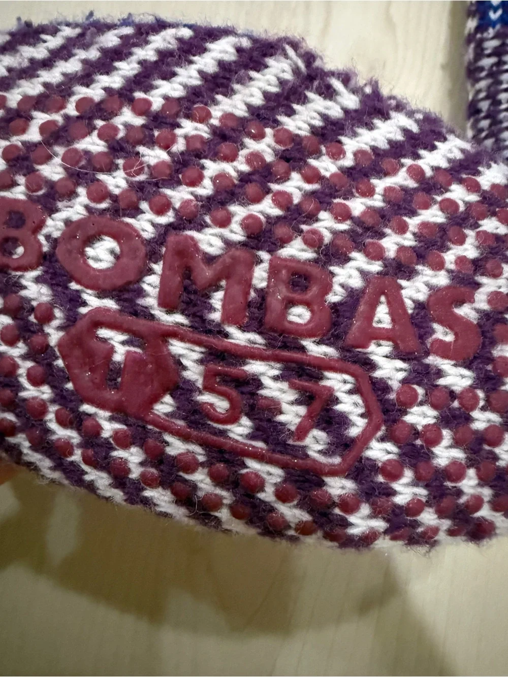 Bombas Purple and Blue Knit Gripper Slippers